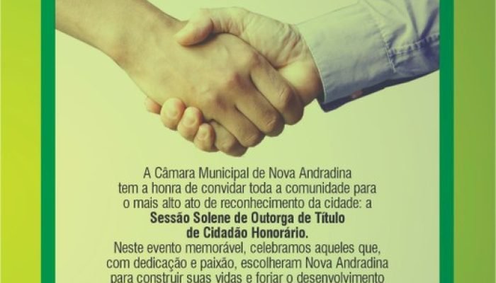 Câmara de Nova Andradina entrega títulos de Cidadão Honorário