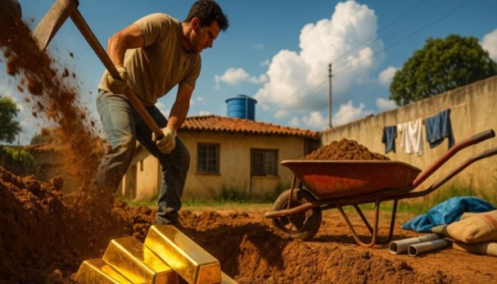 Homem cava buraco para construir piscina e descobre barras de ouro avaliadas em R$ 4,3 milhões no quintal de casa