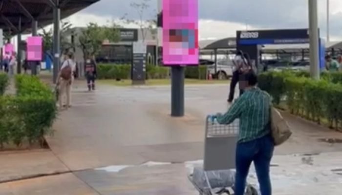 Mulher tem mala furtada ao parar para gravar no Aeroporto de Brasília